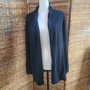 Per se Black Cardigan Open Front Sz XS Silk / Cotton Blend